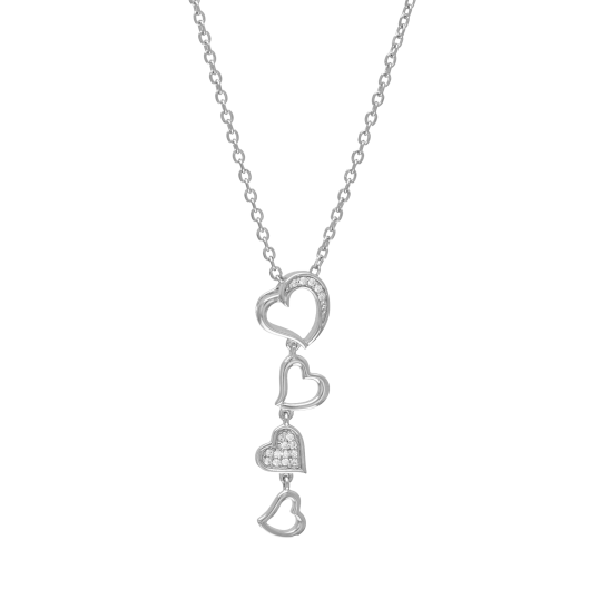 Collier en argent rhodié et oxydes de zirconium