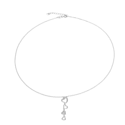 Collier en argent rhodié et oxydes de zirconium