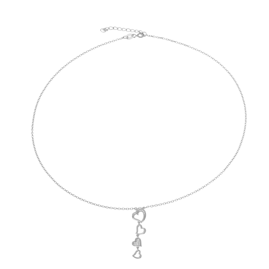 Collier en argent rhodié et oxydes de zirconium