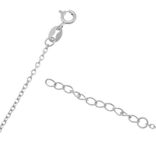Collier en argent rhodié et oxydes de zirconium