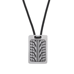 Collier en acier et cordon en cuir