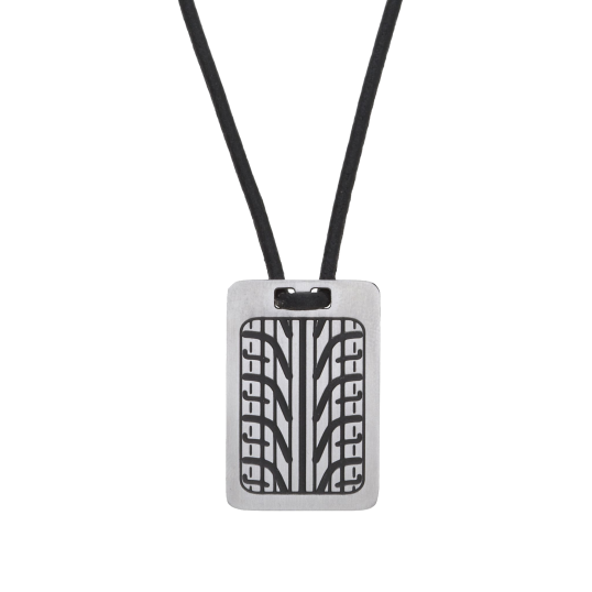 Collier en acier et cordon en cuir Collier en acier et cordon en cuir