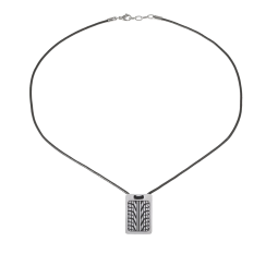 Collier en acier et cordon en cuir