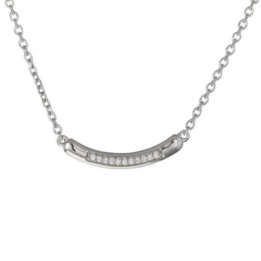 Collier en argent rhodié et oxydes de zirconium
