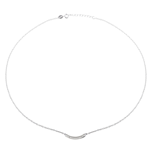 Collier en argent rhodié et oxydes de zirconium