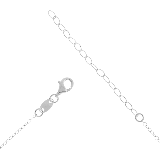 Collier en argent rhodié, tête d'indien