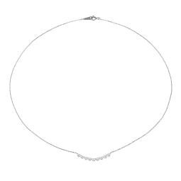 Collier en argent rhodié, oxydes de zirconium, coeurs