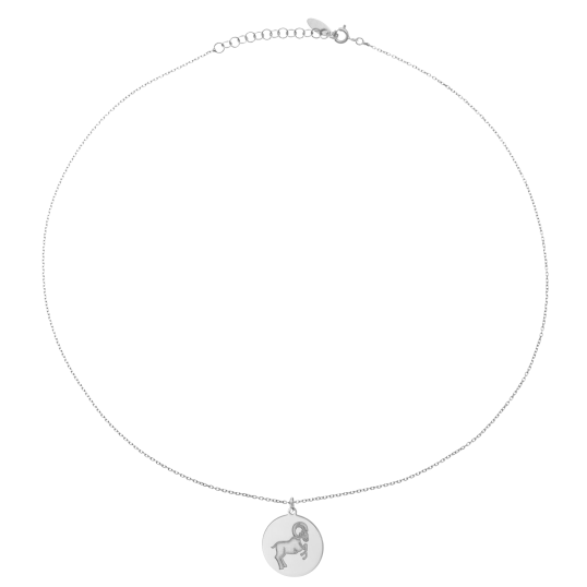 Collier en argent rhodié, zodiaque bélier