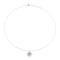 Collier en argent rhodié, zodiaque taureau 
