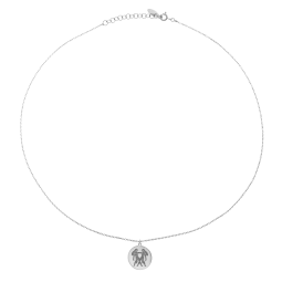Collier en argent rhodié, zodiaque gémeaux
