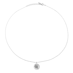 Collier en argent rhodié, zodiaque lion