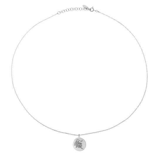 Collier en argent rhodié, zodiaque lion Collier en argent rhodié, zodiaque lion