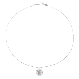Collier en argent rhodié, zodiaque vierge