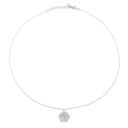 Collier en argent rhodié, zodiaque balance
