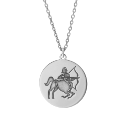 Collier en argent rhodié, zodiaque sagittaire