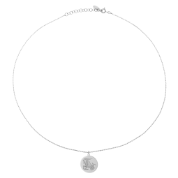 Collier en argent rhodié, zodiaque capricorne