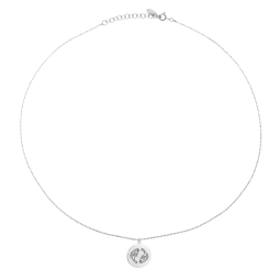 Collier en argent rhodié, zodiaque poisson