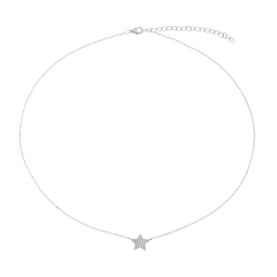 Collier en argent rhodié et oxydes de zirconium, étoile