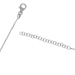 Collier en argent rhodié, coeur Maman je t'aime