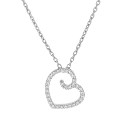 Collier en argent rhodié et oxydes de zirconium