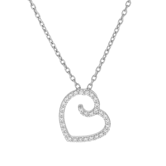 Collier en argent rhodié et oxydes de zirconium