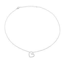 Collier en argent rhodié et oxydes de zirconium