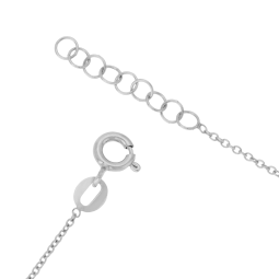 Collier en argent rhodié et laque rose, nuage