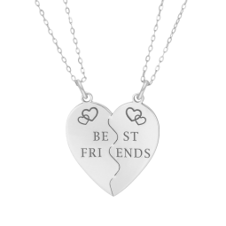 Collier coeur sécable en argent, Best friends