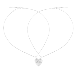 Collier coeur sécable en argent, Best friends