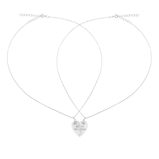 Collier coeur sécable en argent, Best friends