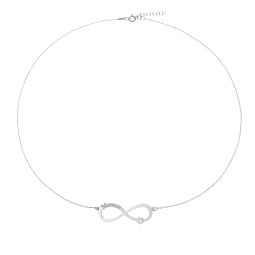 Collier en argent rhodié et cristal de synthèse, maman