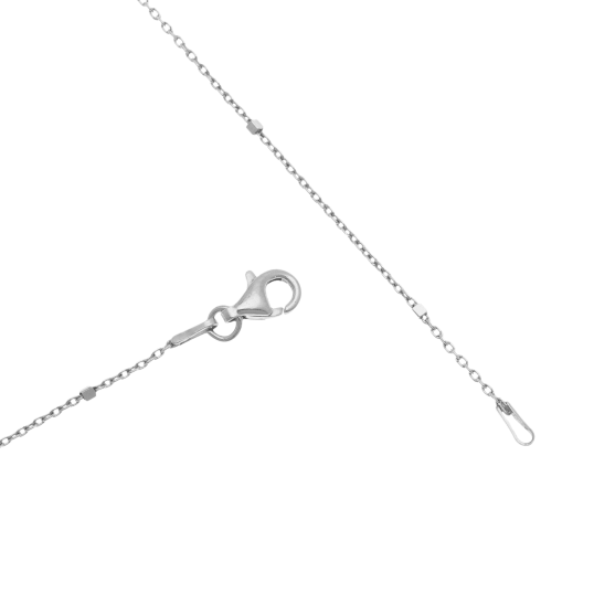 Collier en argent rhodié, oxydes de zirconium et perles synthétiques