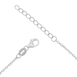 Collier en argent rhodié et oxyde de zirconium, visage