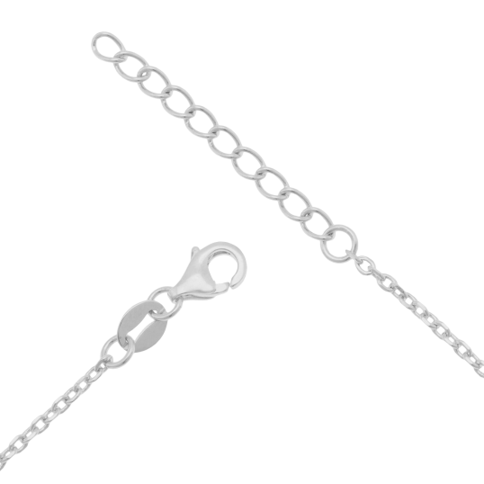 Collier en argent rhodié et oxyde de zirconium, visage