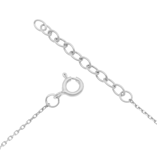 Collier en argent rhodié et rhodié noir, oxydes de zirconium noirs et blancs