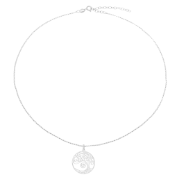 Collier en argent rhodié, arbre de vie