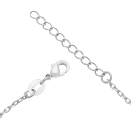 Collier en argent rhodié, coeur 