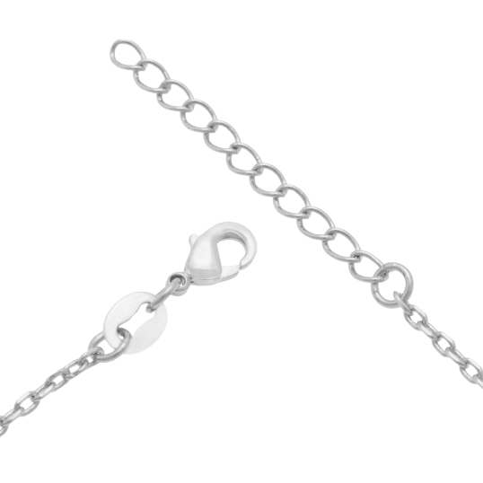 Collier en argent rhodié, coeur 