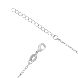 Collier en argent rhodié, plaque ronde 19.5 mm