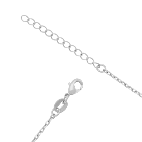 Collier en argent rhodié, plaque ronde 19.5 mm