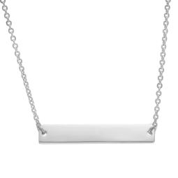 Collier en argent rhodié avec plaque à graver
