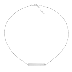Collier en argent rhodié avec plaque à graver