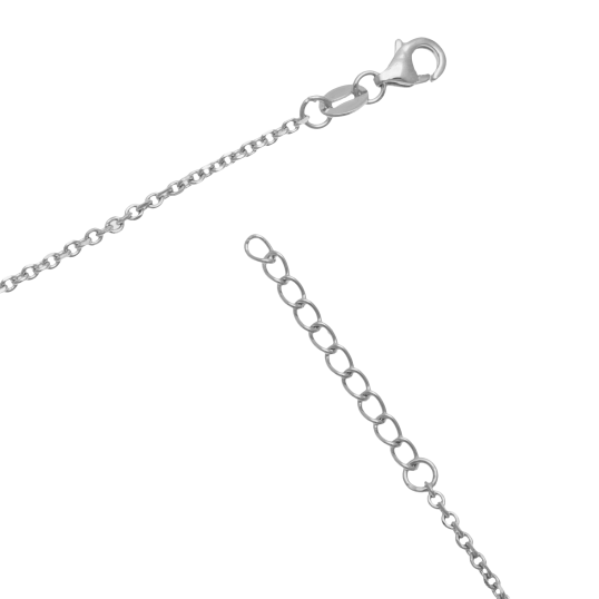 Collier en argent rhodié avec plaque à graver