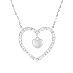 Collier en argent rhodié, oxydes de zirconium