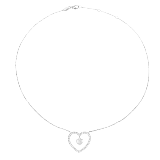 Collier en argent rhodié, oxydes de zirconium