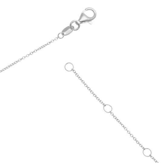 Collier en argent rhodié, oxydes de zirconium