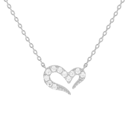 Collier en argent rhodié, oxydes de zirconium