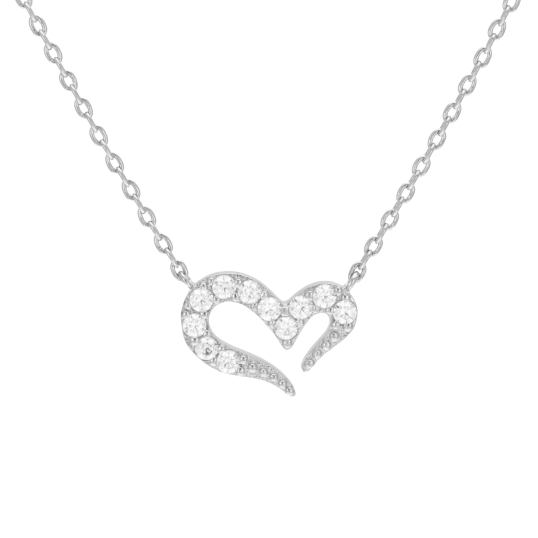 Collier en argent rhodié, oxydes de zirconium