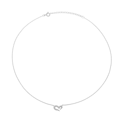 Collier en argent rhodié, oxydes de zirconium