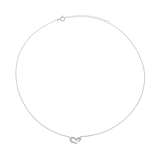 Collier en argent rhodié, oxydes de zirconium